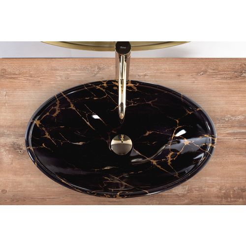 Nadgradni umivaonik Pamela Black Marble Shiny slika 5