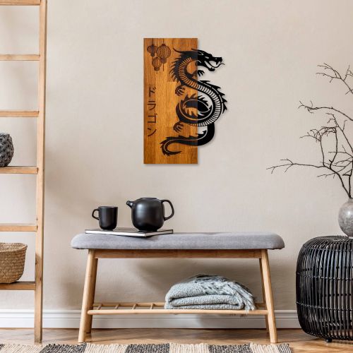 Dragon WalnutBlack Decorative Wooden Wall Accessory slika 4