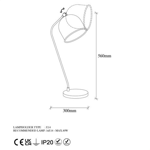 Opviq Stolna lampa, 942FLG1860 slika 8