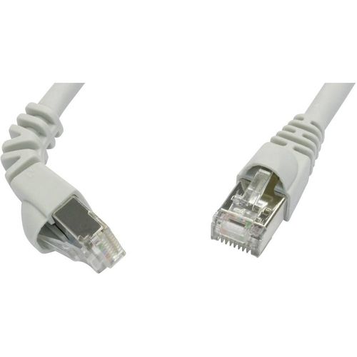 Telegärtner L00003A0119 RJ45 mrežni kabel, Patch kabel cat 6a S/FTP 5.00 m siva vatrostalan, sa zaštitom za nosić 1 St. slika 1