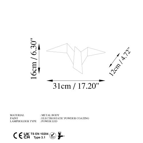 Opviq Pacalı - Zlatna Zidna Lampa 13503 - M slika 7