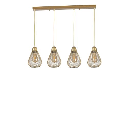 Armut 4 Lü Sıralı Eskitme Sarkıt Gold Chandelier slika 2