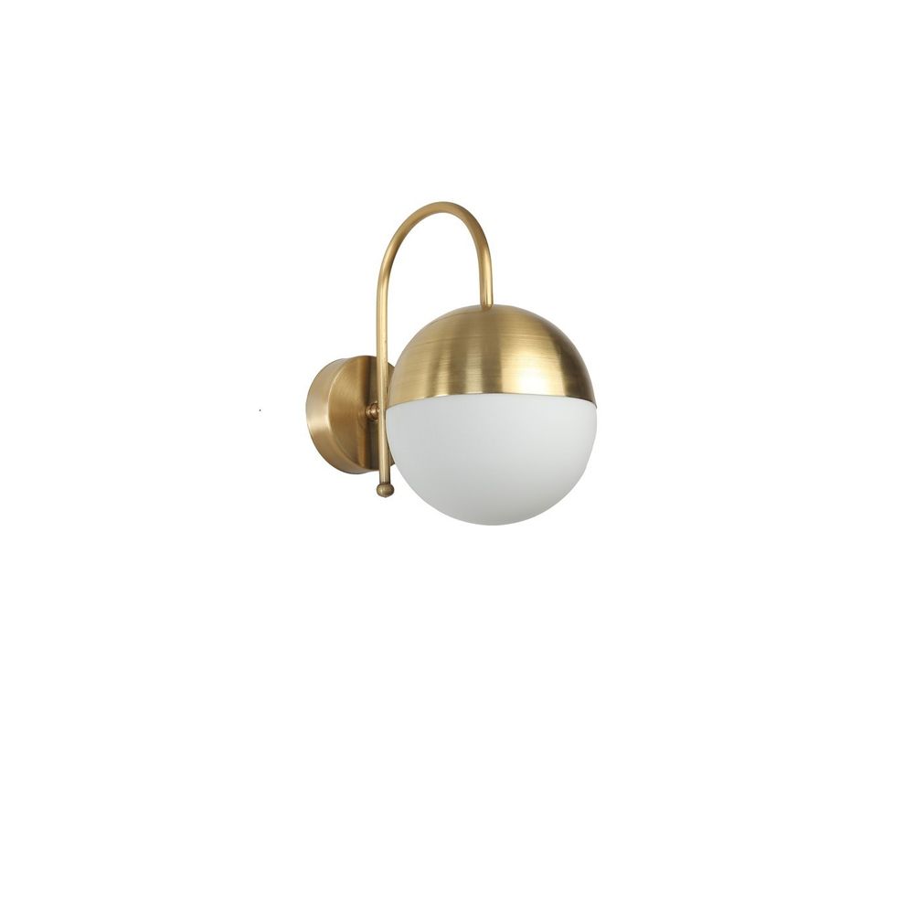 Zidna Lampa Küre Aplik u Eskitme Stilu s Bijelim Staklom i White Gold Finišem slika 3