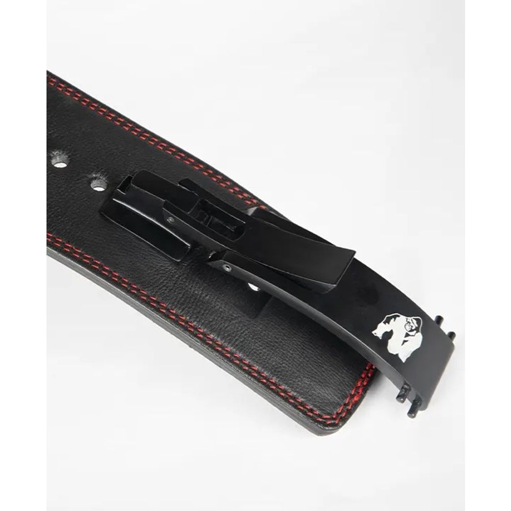 Gorilla Wear Premium kožni pojas sa kopčom/polugom 10cm, Crni slika 4