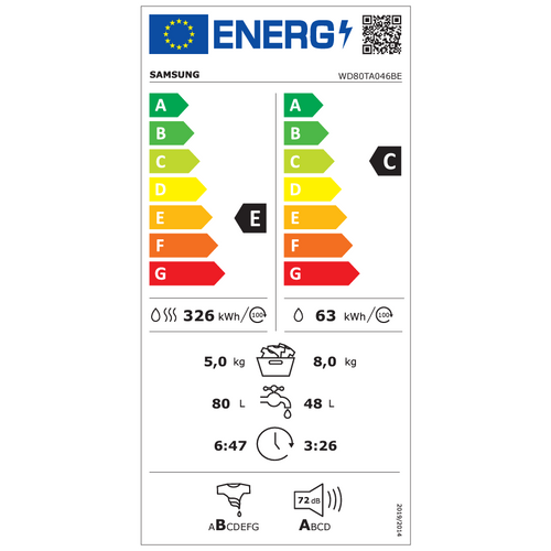 SAMSUNG perilica-sušilica WD80TA046BE/LE slika 10