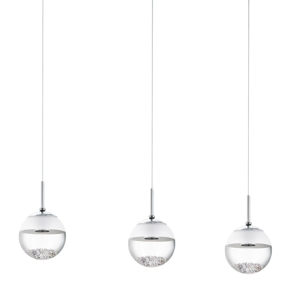 Eglo Montio 1 Visilica sa 3 LED Sijalice, 3x5W, Krom/Staklo Prozirno slika 3