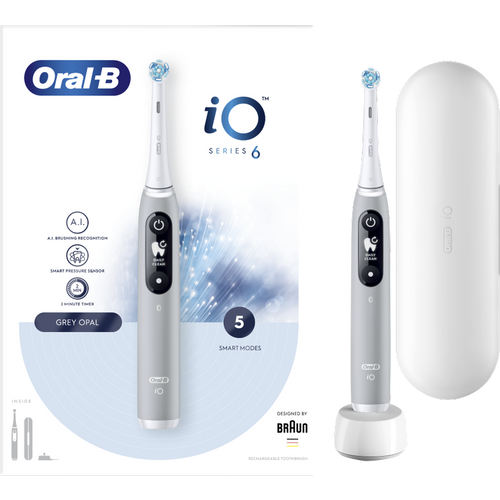 Oral-B Power iO6 Gray Opal Električna četkica za zube, Siva slika 1