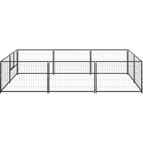 Kavez za pse crni 6 m² čelični slika 2