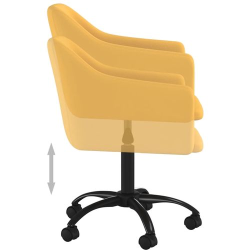Okretna uredska stolica žuta baršunasta slika 21