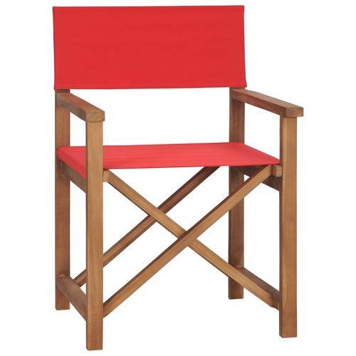 Redateljska stolica od masivne tikovine crvena slika 24
