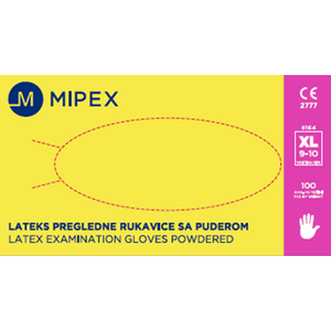 Mipex lateks rukavice sa puderom X-Large 100kom