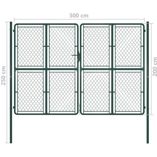 Vrtna vrata čelična 300 x 200 cm zelena slika 5