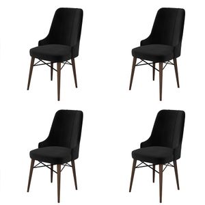 Pare - Crna i Smeđa Stolica Set (4 Komada)