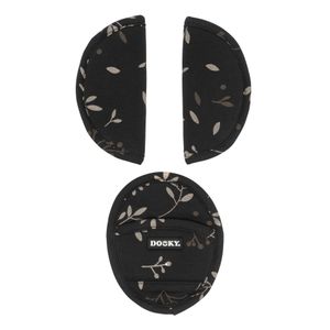 Dooky komplet zaštita za pojaseve autosjedalice - Romantic Leaves Black