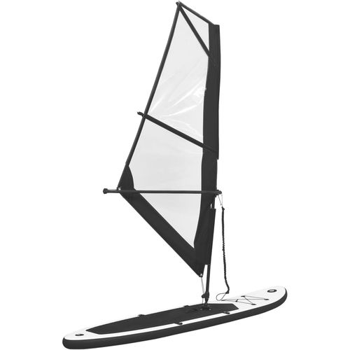Daska za veslanje stojeći na napuhavanje s jedrom crno-bijela slika 20