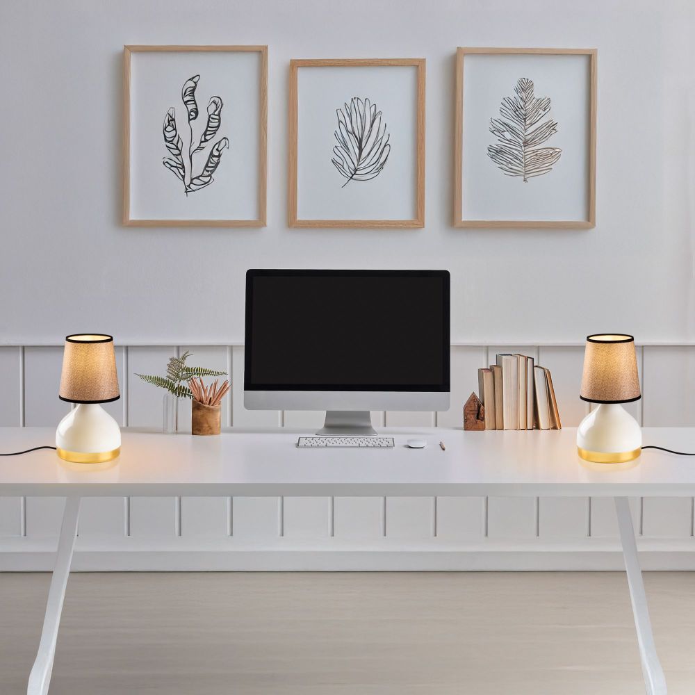 Set Stona Lampa Yıldo - 8022 - boje: bijela, svijetlosmeđa (2 komada) slika 3