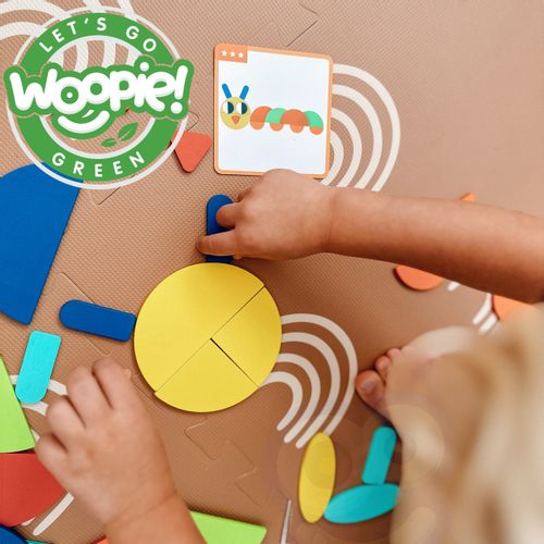 Woopie Green drvena Montessori slagalica, 40 uzoraka za preslagivanje, 55 kom. slika 7