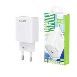 Bavin punjač PD20W mini USB-C + kabl type-C na type-C bela