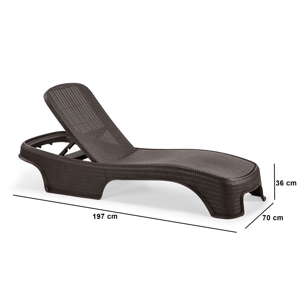 Royale Rattan - Tamnosmeđi Ležaljka slika 3