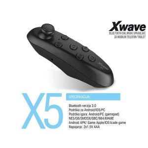 Xwave X5  crni BT daljinski upravljač za  mobil/smart TV/IOS/PC/Android