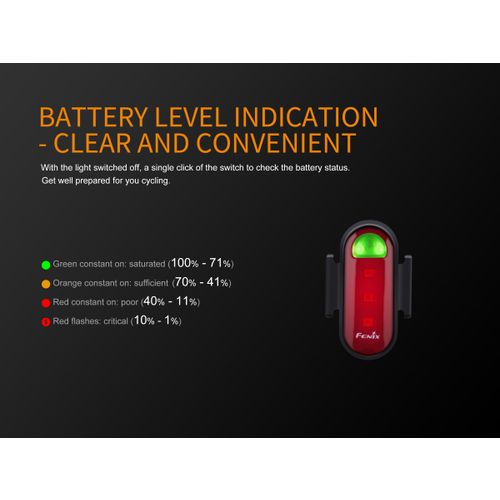 Fenix svjetiljka za bicikl BC05R crvena LED slika 14