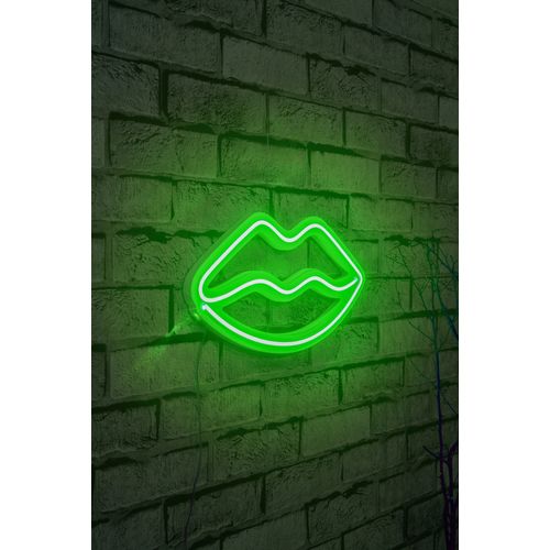Wallity Ukrasna plastična LED rasvjeta, Lips - Green slika 1
