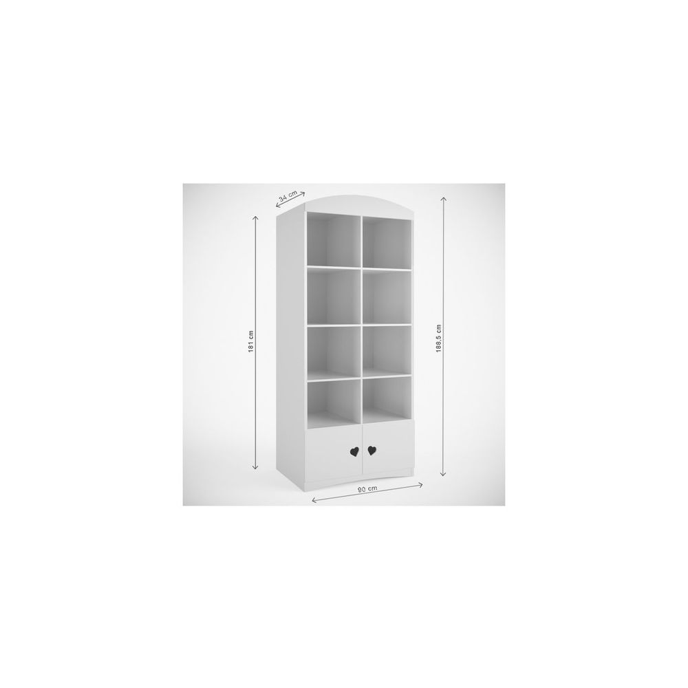 Dječiji regal Julia 181x90x34cm, Bijeli slika 3