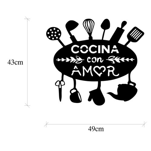 Wallity Metalna zidna dekoracija, Cocina Con Amor slika 6