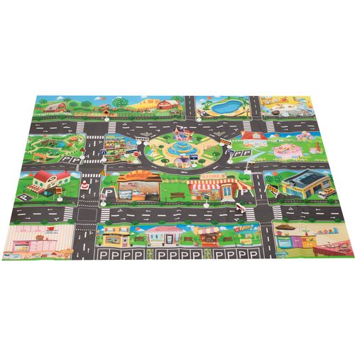 Vodootporna podloga za igru ulice grada s prometnim znakovima 130x100cm slika 5