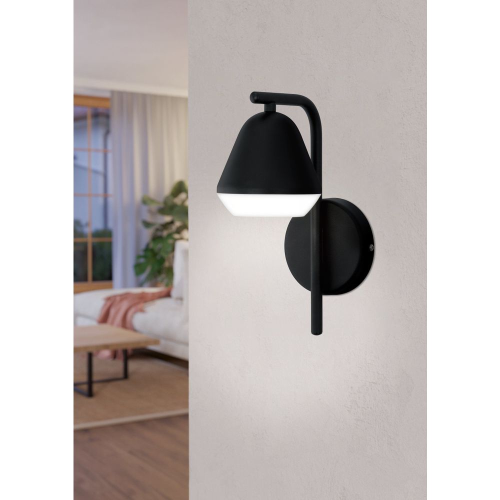 Eglo zidna rasvjeta palbieta gu10 1x2,8w crno/saten prozirno v:275mm slika 2