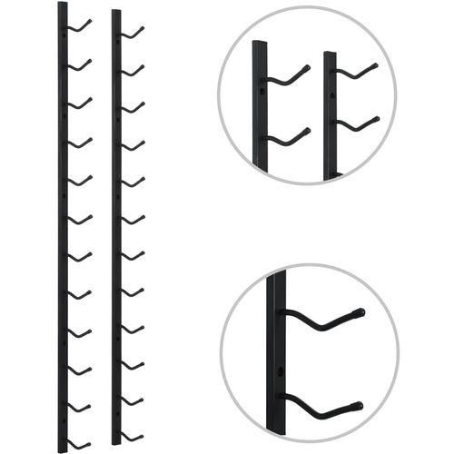 Zidni stalak za vino za 12 boca crni željezni slika 22