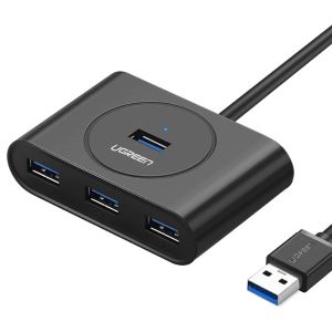 USB HUB UGREEN, USB 3.0 A, 4-portni, crni, 1m