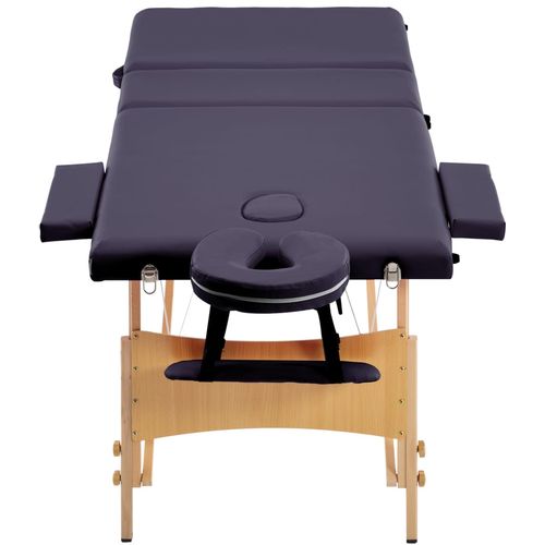 Sklopivi masažni stol s 3 zone drveni ljubičasti slika 41