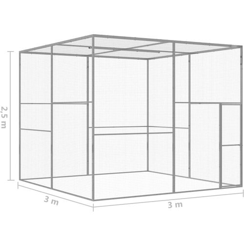 Kavez za mačke 3 x 3 x 2,5 m od pocinčanog čelika slika 7