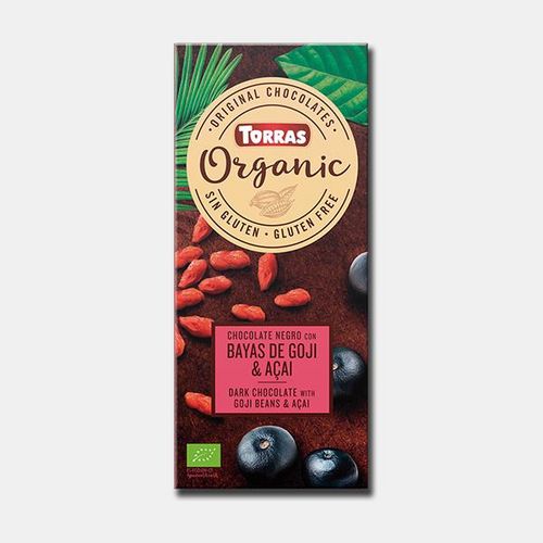 Torras Organska tamna čokolada sa goji i açai bez glutena 100 g slika 1