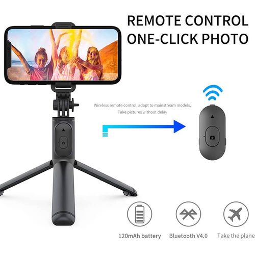 Techsuit – Selfie štap s Bluetooth daljinskim upravljačem i nosačem za tronožac (Q01) –bijeli slika 5
