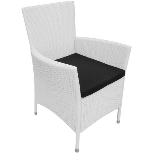 Vrtne stolice 2 kom s jastucima poliratan krem bijele slika 23