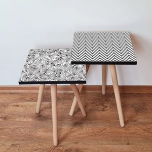 Nesting stolovi 2Shp473 - (2 komada) - boje: crna, bijela