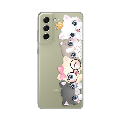 Torbica Silikonska Print Skin za Samsung G990 Galaxy S21 FE Cats slika 1