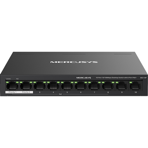 10-Port 10/100Mbps Desktop Switch with 8-Port PoE+PORT: 8× 10/100 Mbps PoE+ Ports slika 1