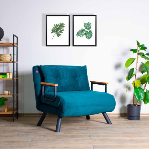 Atelier Del Sofa Sando Single - Petrol Green Petrol Green 1-Seat Sofa-Bed slika 1