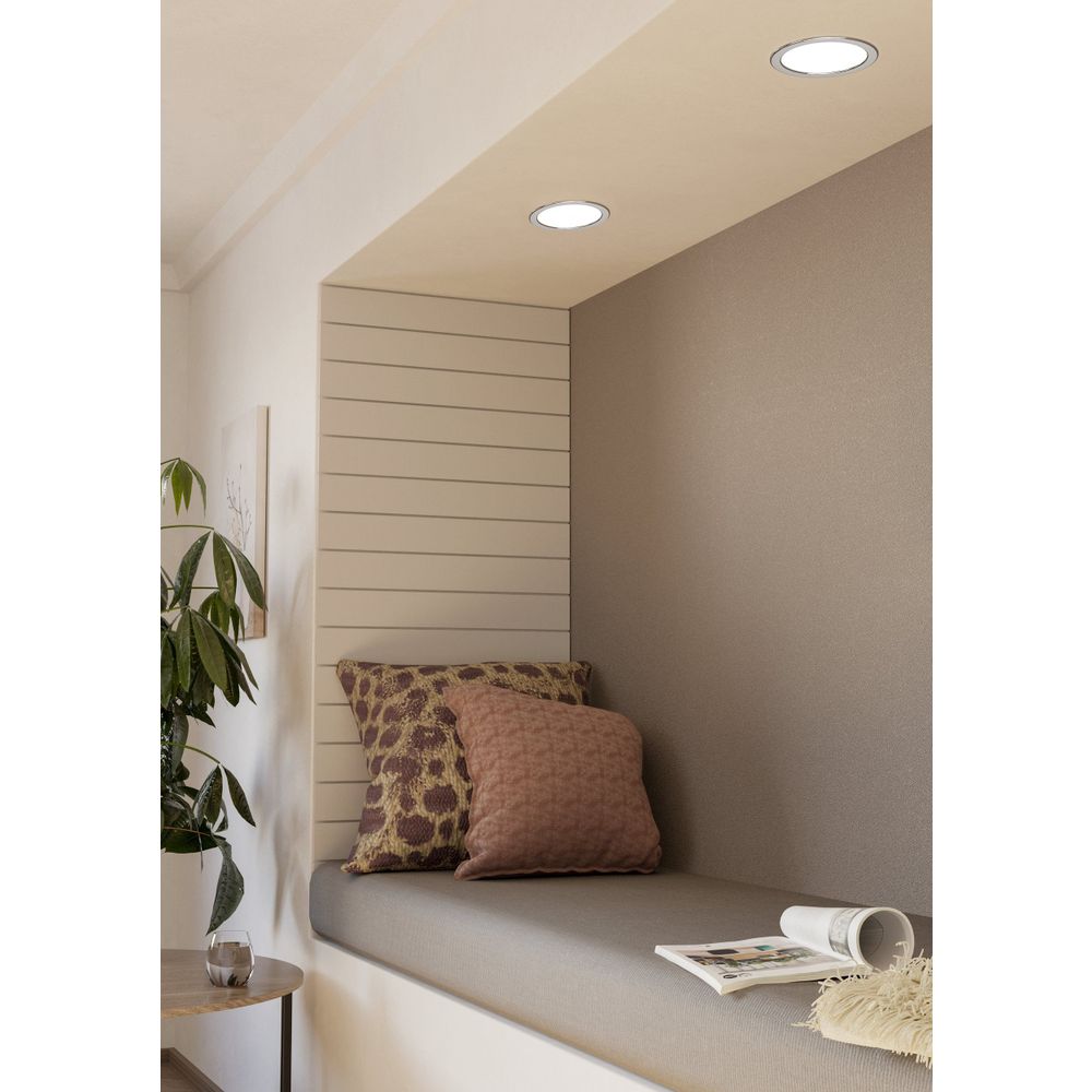 Eglo Fueva 5 ugradbena led, 10,5w, 1200lm, prom 166, ip44, bijela/krom/plastika  slika 2