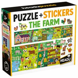 HEADU Dječija slagalica sa naljepnicama - Puzzle + Stickers The Farm