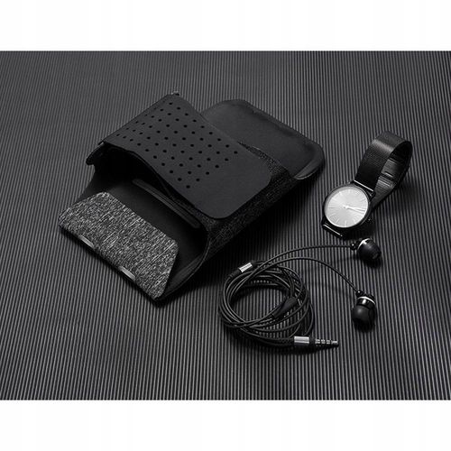 Techsuit - Sportska torbica za ruku za mobitele sa otvorom za slušalice - crno / siva slika 4