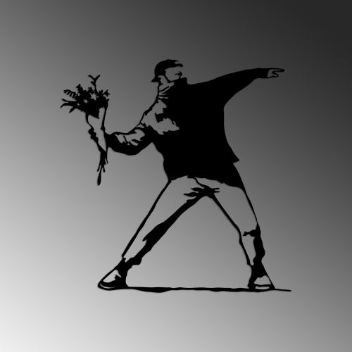 Wallity Metalna zidna dekoracija Banksy Metal 01 slika 5