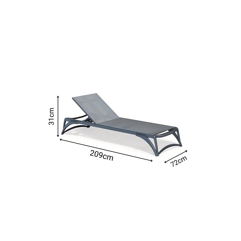 Tamno Sivi Aluminium Ležaljka slika 2