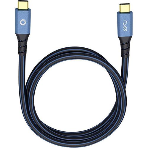 USB 3.0  [1x muški konektor USB-C® - 1x muški konektor USB-C®] 1.00 m plava boja pozlaćeni kontakti Oehlbach USB Plus CC slika 3