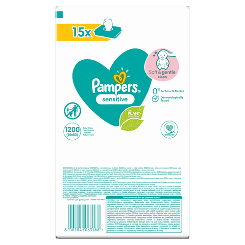 Pampers vlažne maramice sensitive 15X80  XXL slika 3