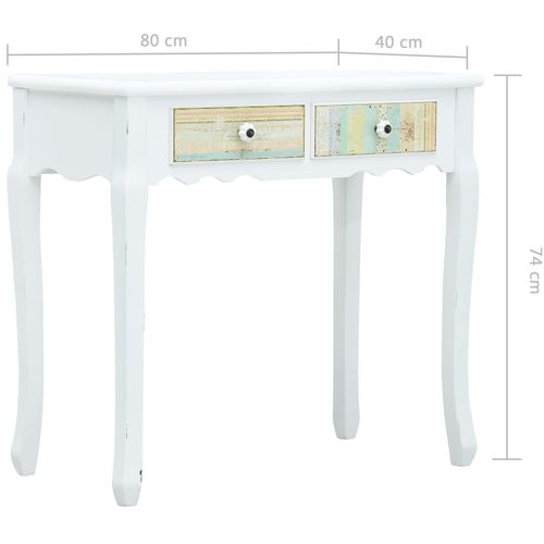 Konzolni stol bijeli 80 x 40 x 74 cm drveni slika 15