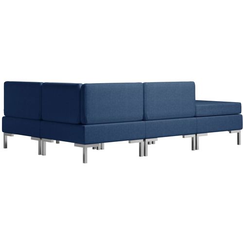 4-dijelni set sofa od tkanine plavi slika 35